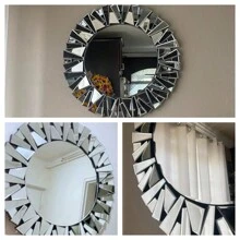 UNHO 80cm Spiegel Rund Dekorative Wandspiegel mit Metall Haken HD Silber Glas Badspiegel für Badezimmer Waschtisch Wohnzimmer Schlafzimmer Eingang Wanddekoration - Silber - Übersicht 12