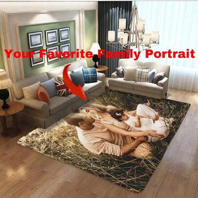 [Custom] 1pc Personalized Bathroom Mat, Customized Picture, Simple Home Decor Carpet For Office, Living Room, High-End Rug, Bathroom, Toilet, Bedroom, Hallway