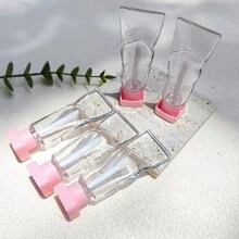 1/5 st rosa 4 ml tandkrämformad klar transparent tom läppglansrör påfyllningsbart läppbalsamrör förpackningsmaterial gör-det-själv-läppglaze - Rosa - Visa 1