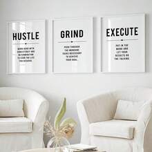 6pcs/Set Work From Home Wall Art, Modern Inspirational Office Definition Printable, Motivational Success Prints - Multicolor - View 6