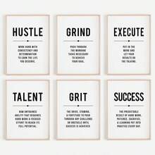 6pcs/Set Work From Home Wall Art, Modern Inspirational Office Definition Printable, Motivational Success Prints - Multicolor - View 7