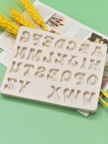 1 个大写和小写创意字母和数字硅胶模具用于装饰 - 灰色 - 查看 4