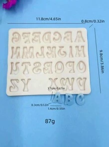 1 个大写和小写创意字母和数字硅胶模具用于装饰 - 灰色 - 查看 2