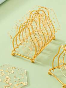 Tấm lót ly Acrylic hình tách trà lá vàng cùng tấm lót bàn bằng nhựa sáng tạo chống thấm nước tấm lót cách nhiệt quà tặng tốt nhất - Vàng - Xem 8