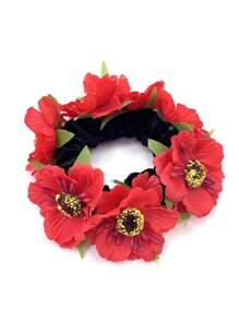 波西米亚纯色仿布雏菊花发带，弹力发带，适合发髻、马尾发夹