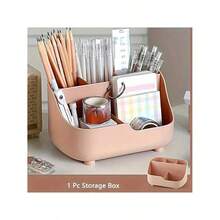 Spacious 5-Compartment Desk Organizer – Sleek, Multifunctional Storage Box For Efficient Office Or Home Use - Multicolor - View 3