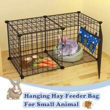 Rabbit Hay Bag Feeder, Stars 600D Oxford Cloth Fabric Hay Hanging Feeder Storage For Rabbit Chinchilla Small Animals - Royal Blue - View 7