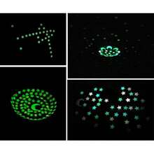 Conjunto de Decoração Brilhante no Escuro de Estrela e Lua Grande, Adesivos de Parede Luminosos 3D de Estrela, Adesivo Romântico Fluorescente Brilhante no Escuro para Quarto/Sala de Estar, Decoração Brilhante DIY - Multicolorido - Visão 8