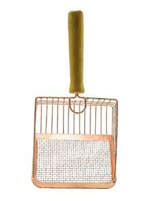 1入貓砂鏟，木質手柄不銹鋼二合一貓砂鏟，宿便清理工具，細孔大貓砂鏟，清潔用品 - 彩色 - 查看 10