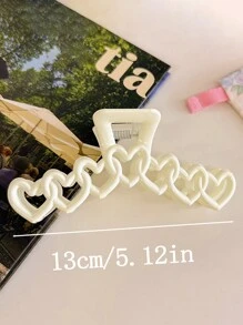 2 chiếc kẹp tóc hình trái tim dễ thương cho nữ, kích thước lớn 5,12 inch, màu trắng và hồng, nhựa nhẹ, thời trang, thanh lịch, thiết kế tối giản, thích hợp cho hàng ngày, tiệc tùng, kỳ nghỉ, rửa mặt và trang điểm, phụ kiện màu hồng cho ngày lễ tình nhân ngày lễ tình nhân - Nhiều màu - Xem 3