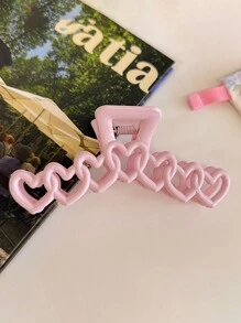 2 chiếc kẹp tóc hình trái tim dễ thương cho nữ, kích thước lớn 5,12 inch, màu trắng và hồng, nhựa nhẹ, thời trang, thanh lịch, thiết kế tối giản, thích hợp cho hàng ngày, tiệc tùng, kỳ nghỉ, rửa mặt và trang điểm, phụ kiện màu hồng cho ngày lễ tình nhân ngày lễ tình nhân - Nhiều màu - Xem 4