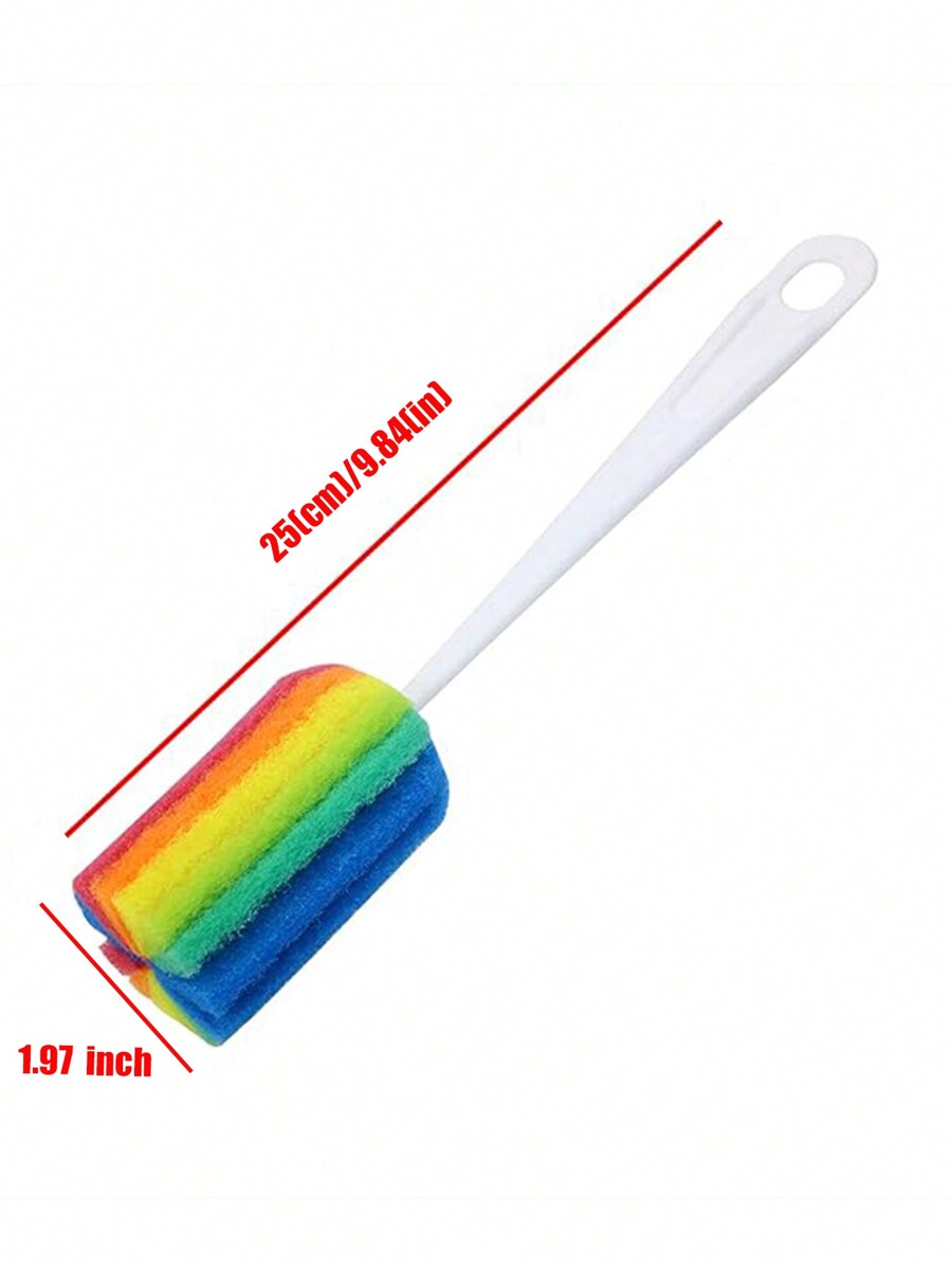 Cleaning Bottle Sponge Brush With Long Handle Scouring Pad Scrub