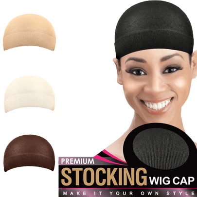Premium Stocking Wig Cap Wide Band, No-Slip Off LIGHT Ultra Stretch (No Pain) Control Hair Without Pins