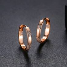Elegante huggie hoop brincos incrustados zircônia cúbica banhado a ouro 18k jóias delicadas para mulheres meninas presente 1 par