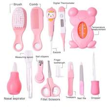 Essential Baby Care Kit For Newborns-Complete Set Nail Hair And Health 13Pcs - Rosa - Ver 9