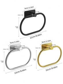 1pc Bathroom Towel Ring Holder Towel Storage Rack, No-Drill Wall Mount For Washroom