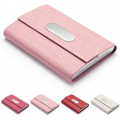 1 件名片夹，PU 皮革超薄名片盒 - 男女通用名片夹/钱包名片夹，返校，学校用品