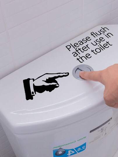 1pc Slogan Graphic Toilet Lid Sticker, Black Closestool Sticker For Bathroom,Stickers,Wall Decal, Vinyl Decal For Home Decorations,Spring Decoration Items Refresh Your Home,Rama Decoration Stickers Gifts Birthday Graduation