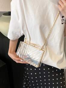 Clear Acrylic Box Bag, Popular Dinner Bag, Crossbody Chain, Small Square Bag, Fashionable Shoulder Bag For Women