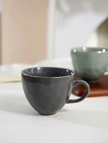 DearDali 350ml Gold-Rimmed Textured Ceramic Mug, Large Capacity Houseware Cup For Coffee Or Tea - Multicolor - View 14