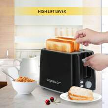 Aigostar 2 Slice Toaster, 750W Low Wattage Toaster Black, 7 Variable Browning Settings, Defrost, Reheat And Cancel Functions, Auto Shut-Off - UK Plug(220-240V) - View 4