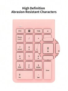 Tastierino numerico senza fili B038, tastierino numerico portatile 22 tasti 2,4 GHz, estensione tastiera numerica per contabilità finanziaria, 10 tasti per computer portatile, PC, desktop, Surface Pro, notebook - rosa/nero/grigio
