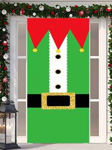 1 pieza Decoración de puerta navideña Caja de regalo con lazo Fondo para decoración de fiesta en interiores y exteriores, decoración del hogar (Rojo) Decoración navideña dulce para el hogar, pancarta colgante de puerta navideña, fondo adecuado para la puerta principal, decoración de cumpleaños, Año Nuevo y Navidad - Multicolor - Ver 7