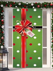 1 pieza Decoración de puerta navideña Caja de regalo con lazo Fondo para decoración de fiesta en interiores y exteriores, decoración del hogar (Rojo) Decoración navideña dulce para el hogar, pancarta colgante de puerta navideña, fondo adecuado para la puerta principal, decoración de cumpleaños, Año Nuevo y Navidad - Multicolor - Ver 9