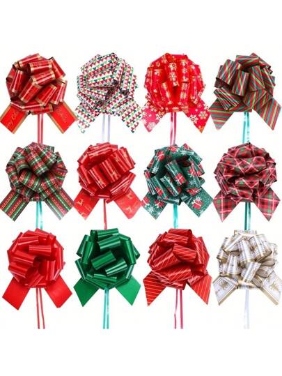 50 Fiocchi Regalo Metallizzati Autoadesivi 5cm - Multicolori (Rosso, Blu, Oro, Argento, Verde, Viola) Per Natale, Compleanni E Feste - 2