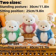 圣诞装饰 1 件可爱毛绒可变形泰迪熊，配有可拆卸的衣服、关节四肢，是送给朋友和家人的创意礼物的最佳选择 - 多色 - 查看 3