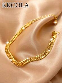 KKCOLA 1件歐式極簡風款手鍊，適合日常佩戴、送禮、時尚珠寶