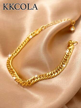 KKCOLA 1件歐式極簡風款手鍊，適合日常佩戴、送禮、時尚珠寶