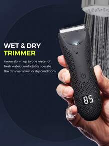 Recortadora corporal y masculina para hombres, recortadora de barba, cabello, Body y vello íntimo, cabezales de cuchilla de cerámica reemplazables y base de carga USB, maquinilla de afeitar de higiene masculina, recortadora con indicador de nivel de batería. Nuevo afeitadora corporal 2024, regalos para amantes.