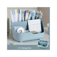 Spacious 5-Compartment Desk Organizer – Sleek, Multifunctional Storage Box For Efficient Office Or Home Use - Multicolor - View 2