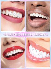 novani 240 Pieces Tooth Jewelry Gems Kit For Teeth, Butterfly Tooth Diamonds DIY Fashionable Crystal For Teeth - Silver - View 6