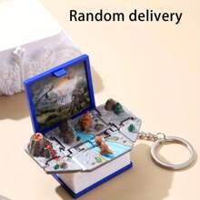 1/2/8pcs 3D Folding Magic Book Mini Keychain, Decompression Creative Keyring, Random Pattern Christmas & Halloween Small Gift Car Accessories Bag Charm School Letter