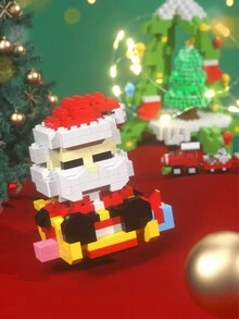 1 set Juguete de bloques de construcción para armar muñeco de nieve navideño, regalo de Navidad - Talla única - Ver 7