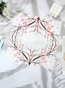 25 chiếc khăn ăn dùng một lần 13"X13", họa tiết hoa anh đào màu hồng tối giản, thích hợp cho nhiều bữa tiệc theo chủ đề và sử dụng hàng ngày - Nhiều màu - Xem 4