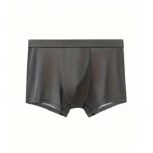 4pcs/set Solid Color Men's Boxer Briefs, Thin & Comfortable Underwear