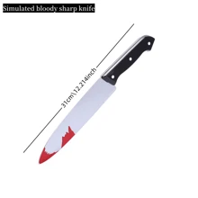 1 pieza Cuchillo de plástico ensangrentado para Halloween, decoración realista de terror, Navidad - Cuchillo de simulación - Ver 8