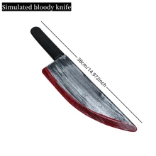 1 pieza Cuchillo de plástico ensangrentado para Halloween, decoración realista de terror, Navidad - Cuchillo de simulación - Ver 6