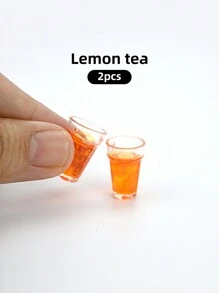 1 pieza 1:12 Pastel de manzana y té de burbujas de miniatura para casa de muñecas, prop de fotografía, decoración de paisaje micro