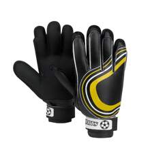 1 双专业男女款青少年足球守门员训练和比赛防滑手套，适合成人和青少年 - 黑色 - 查看 1