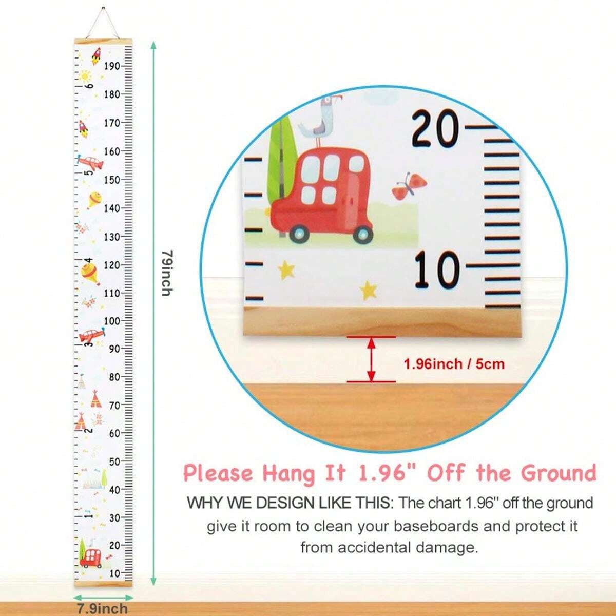 Children Height Measuring Rulers From Baby To Adult Removable Roll Up ...