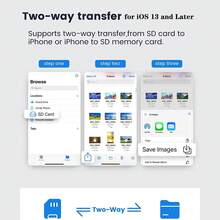 Lector de tarjetas de memoria 2 en 1 para tarjetas SD/TF para la serie completa iPhone15, Samsung S24/S23/S22, Huawei Pura70 - Blanco - Ver 6