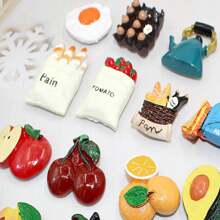 3 件装陶瓷冰箱贴 3D 立体磁铁仿真个性化食物零食信息冰箱贴 - 彩色 - 查看 3