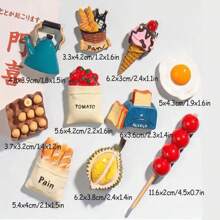 3 件装陶瓷冰箱贴 3D 立体磁铁仿真个性化食物零食信息冰箱贴 - 彩色 - 查看 8