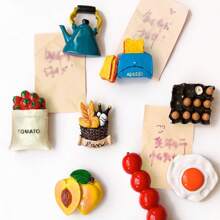 3 件装陶瓷冰箱贴 3D 立体磁铁仿真个性化食物零食信息冰箱贴 - 彩色 - 查看 9