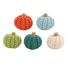 1 Piece Of Halloween And Thanksgiving Decorations, Knitted Pumpkin Decorations, DIY Hand Woven Colorful Pumpkin Party Decoration Props - Multicolor - View 12