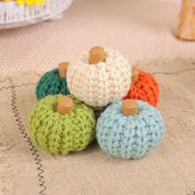 1 Piece Of Halloween And Thanksgiving Decorations, Knitted Pumpkin Decorations, DIY Hand Woven Colorful Pumpkin Party Decoration Props - Multicolor - View 9